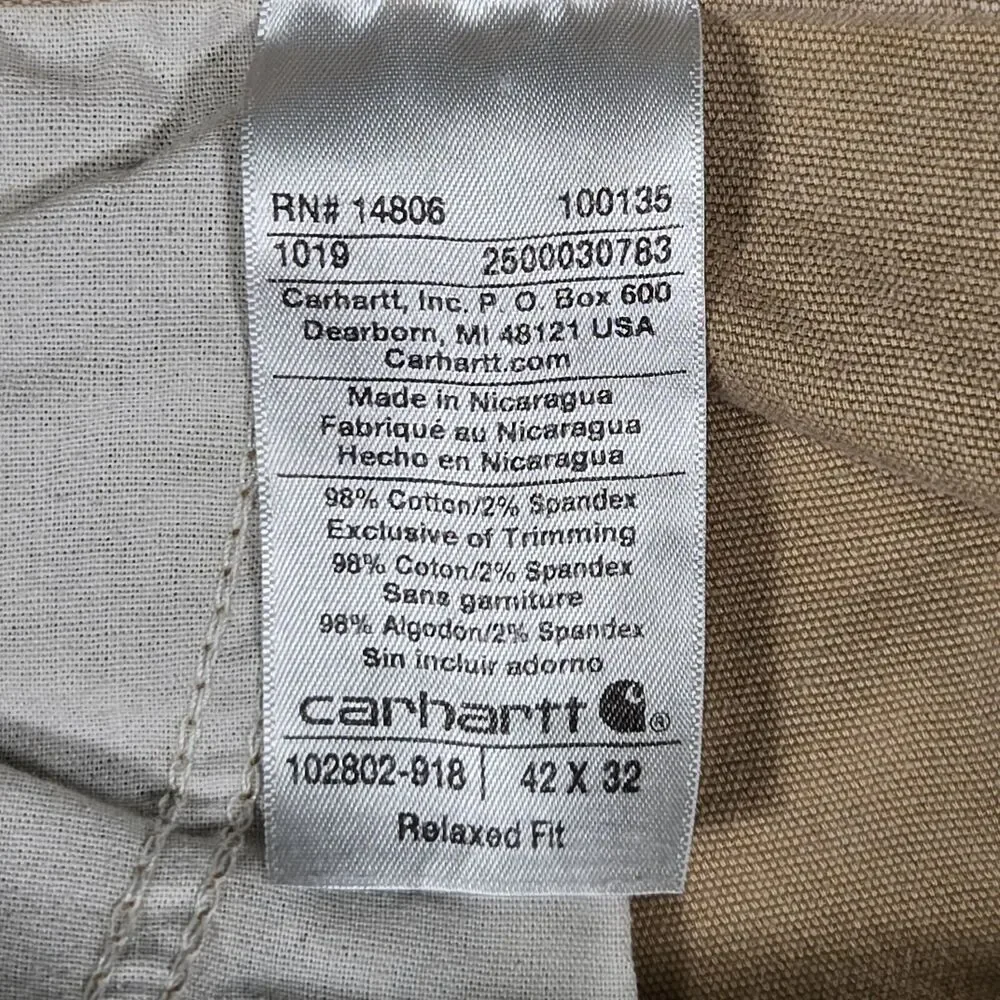 Thrashed Distressed Work Carhartt Double Knee Pants Mens 42x32 102802-918 - Picture 7 of 10